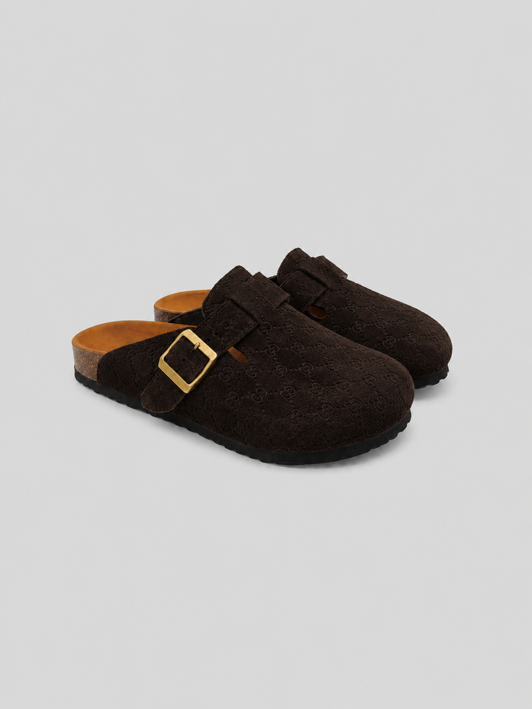MONOGRAM CLOGS – DARK BROWN