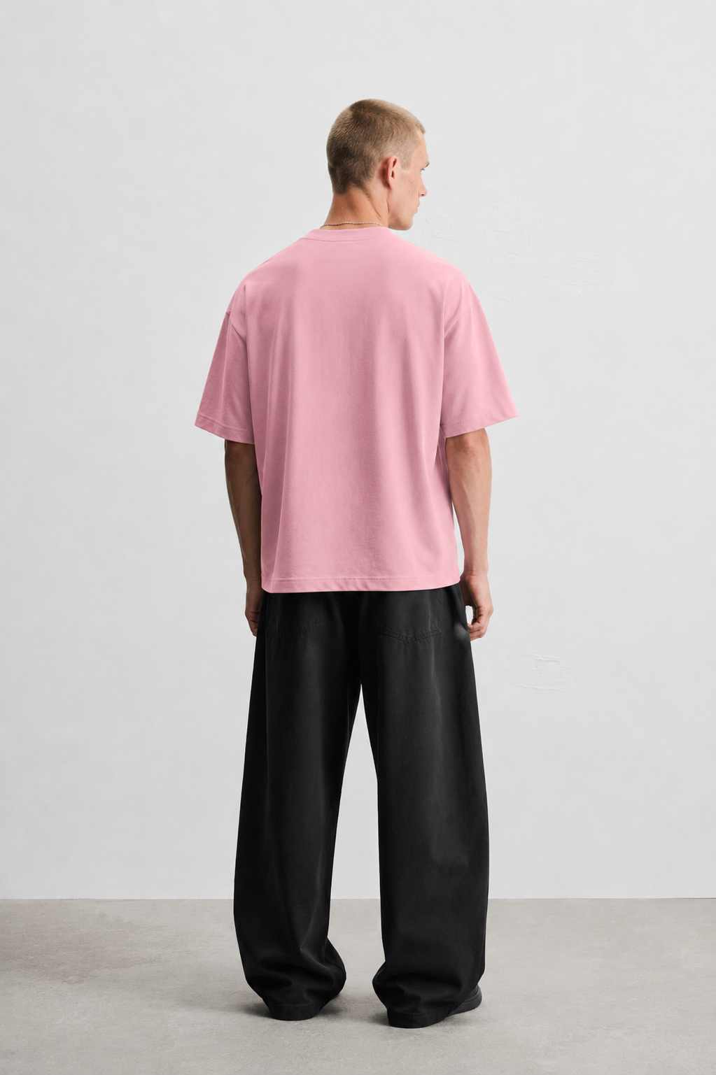 LATENOOM – Shadow Star Tee pink  (Box Fit )