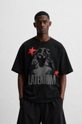 LATENOOM – Shadow Star Tee Black (Box Fit )