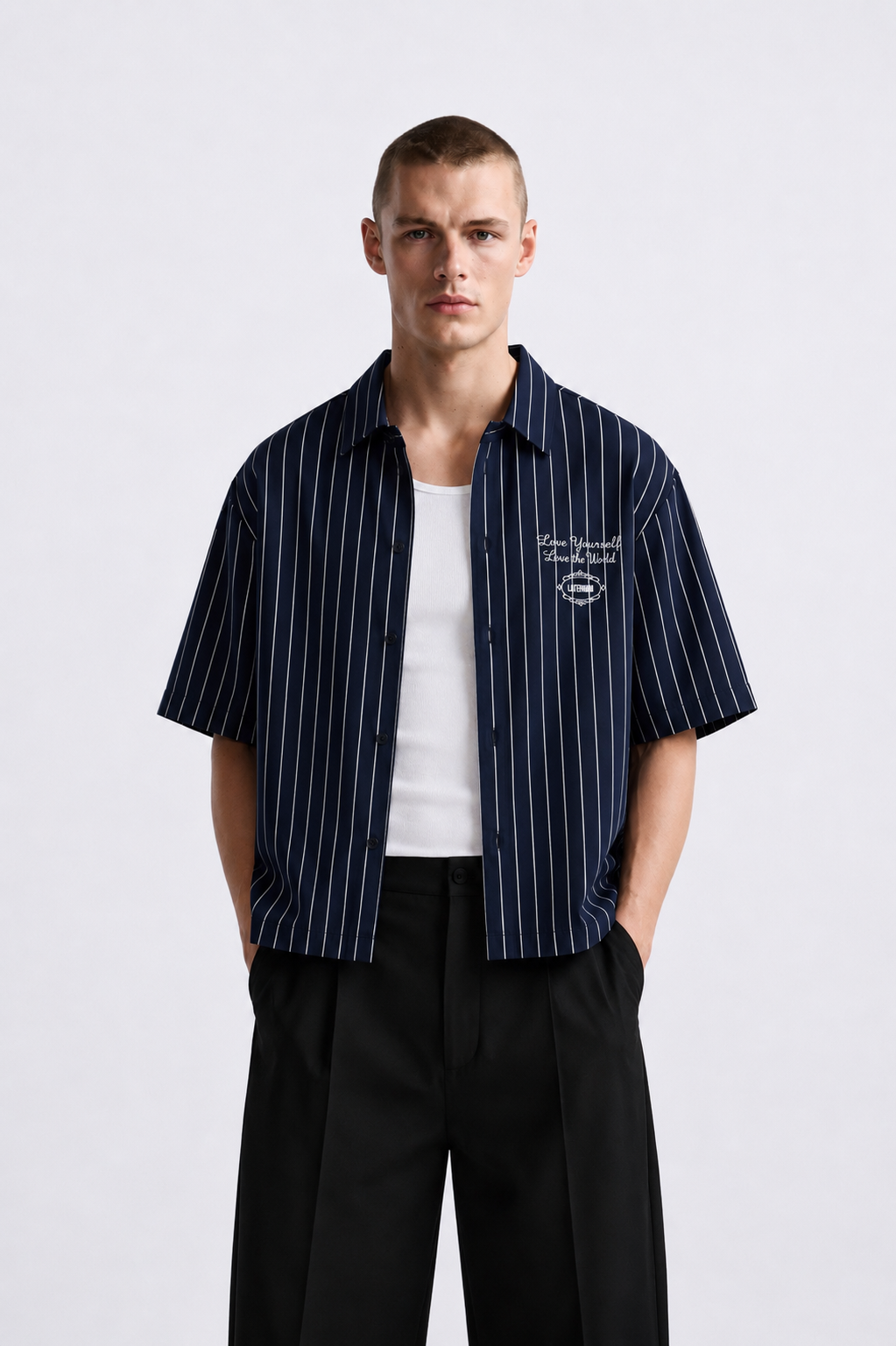 LATENUOM ELEVATE Box Fit Shirt Navy
