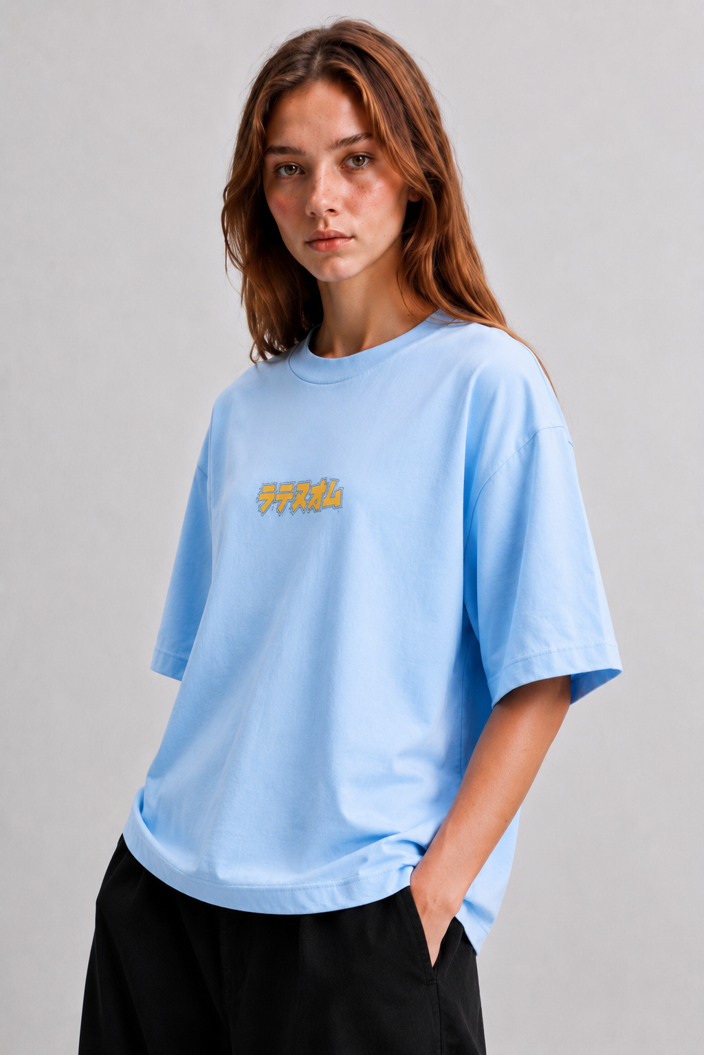 LATENUOM Motion Tee baby blue (Box fit )