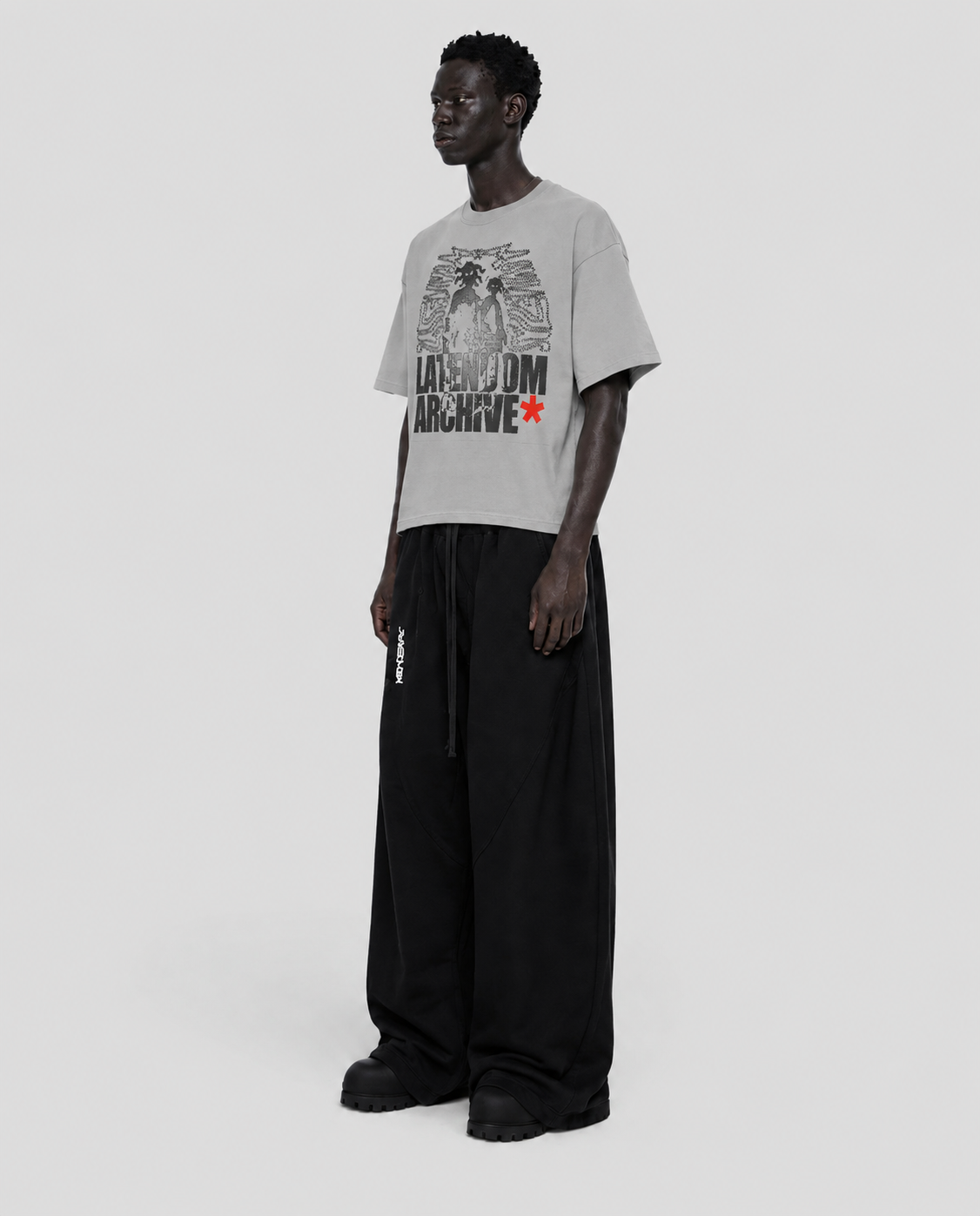 LATENUOM SHADOW BAGGY PANTS Gray
