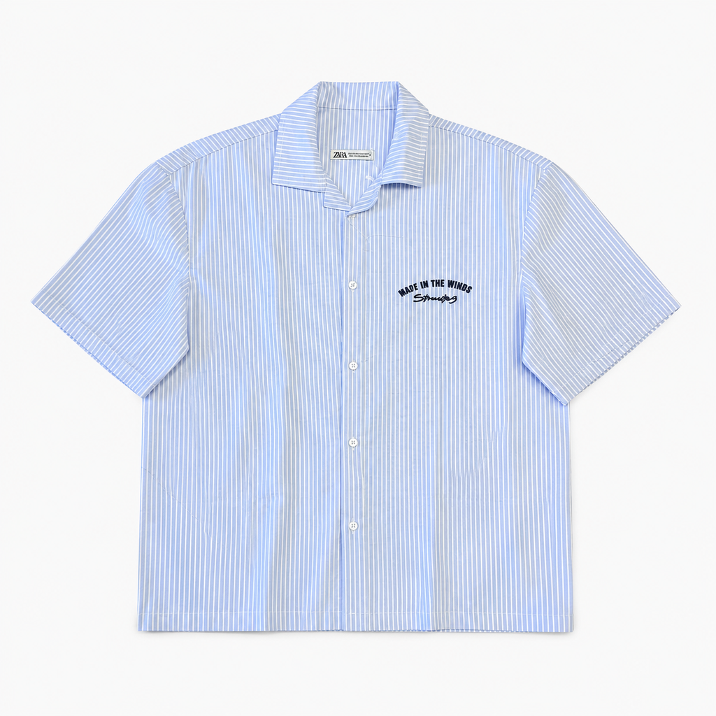 LATENUOM Strug Box Fit Shirt baby blue