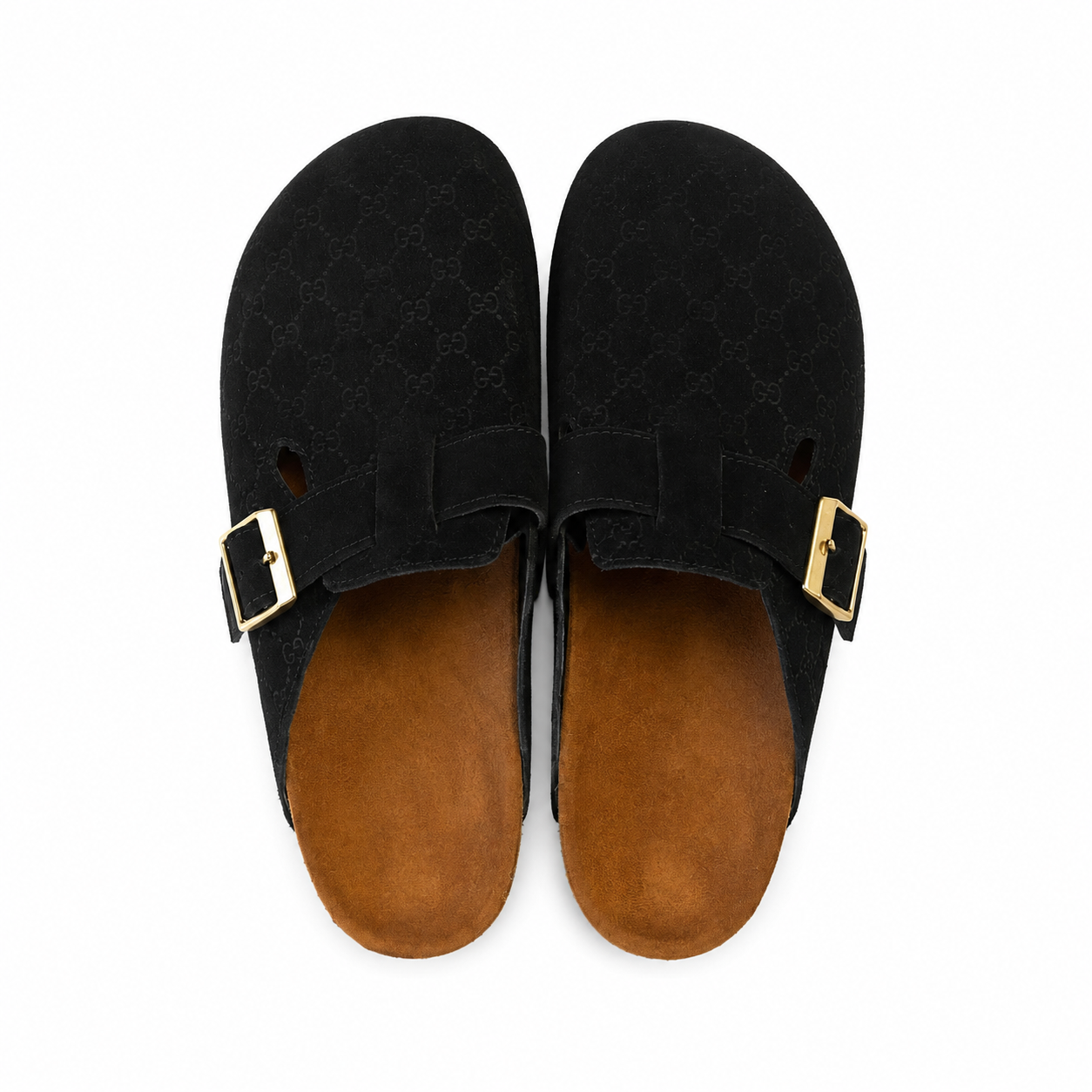 MONOGRAM CLOGS — BLACK
